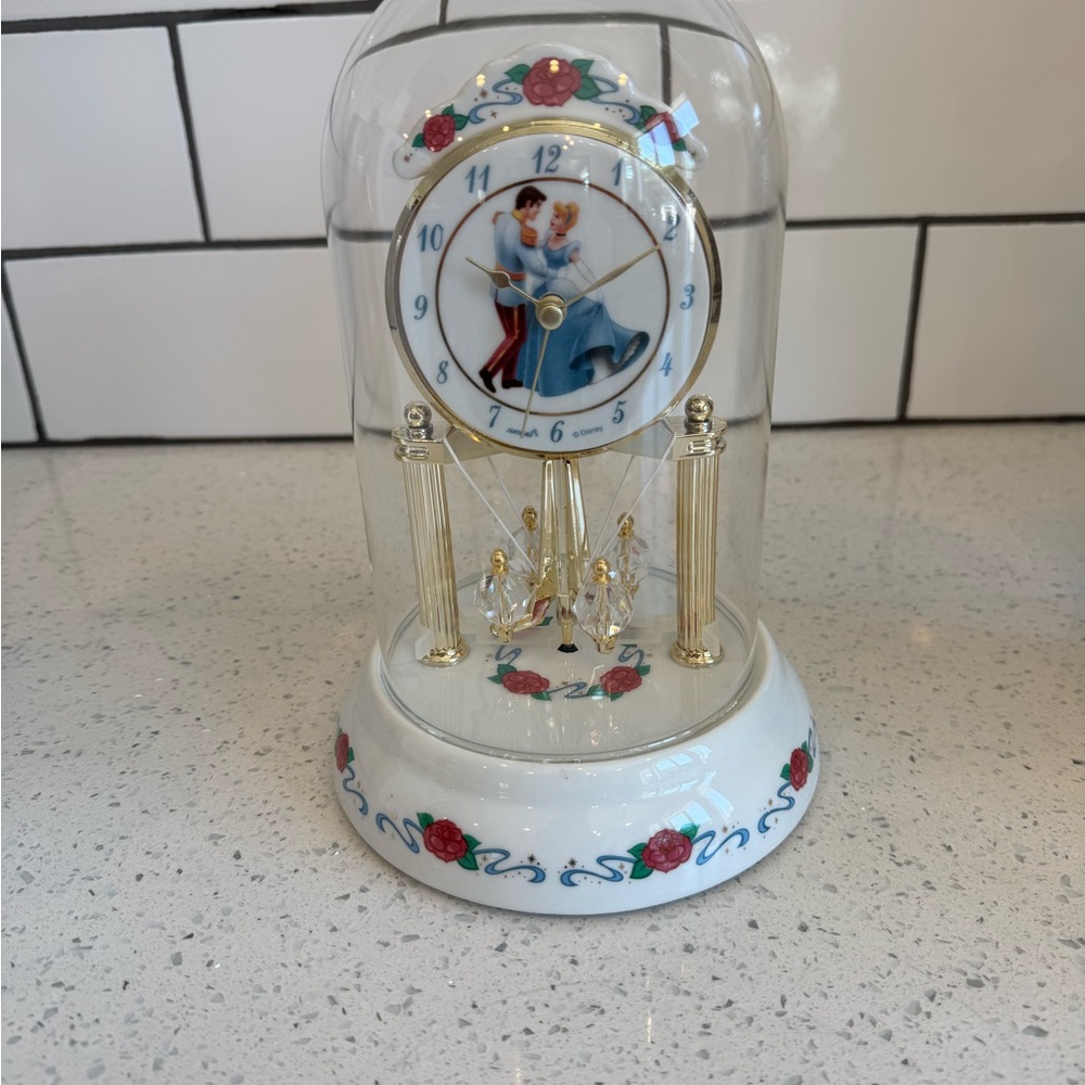 NIB- Disney Cinderella Porcelain Anniversary Clock